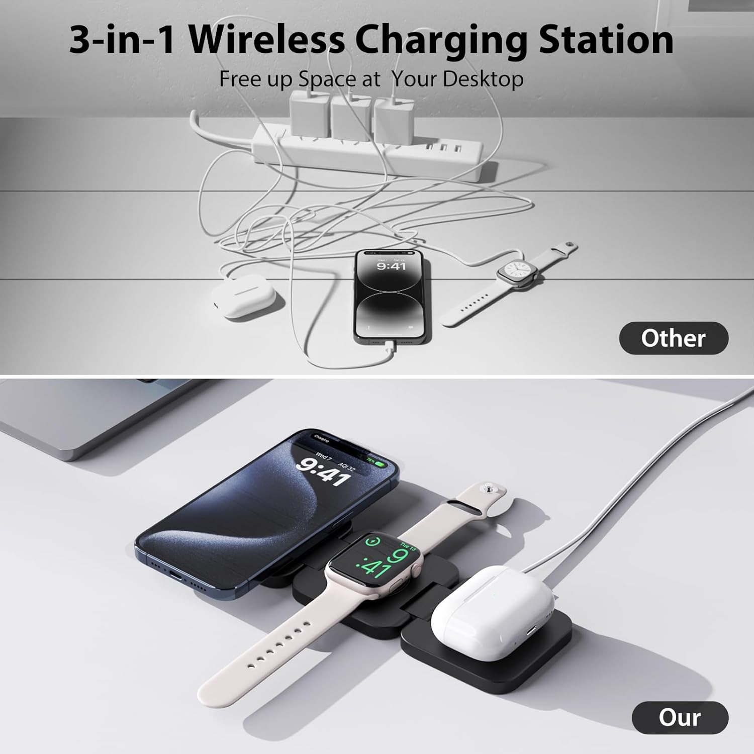 Cargador inalámbrico rápido pl - Wireless Charger 3 In 1 reseña y precio