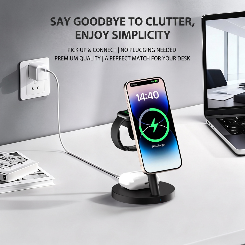 Estación de Carga Inalámbrica  - Wireless Charger 3 In 1 reseña y precio