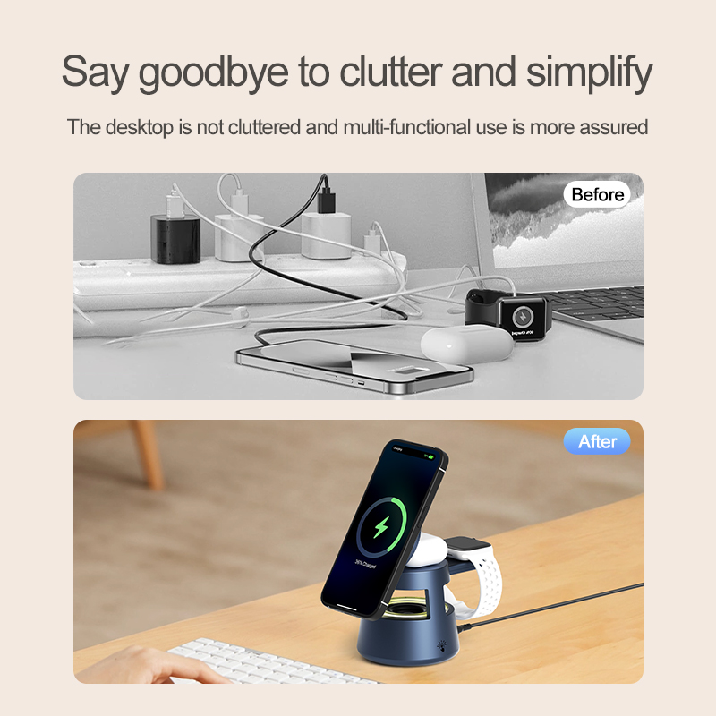 Estación de Carga Inalámbrica  - Wireless Charger 3 In 1 reseña y precio