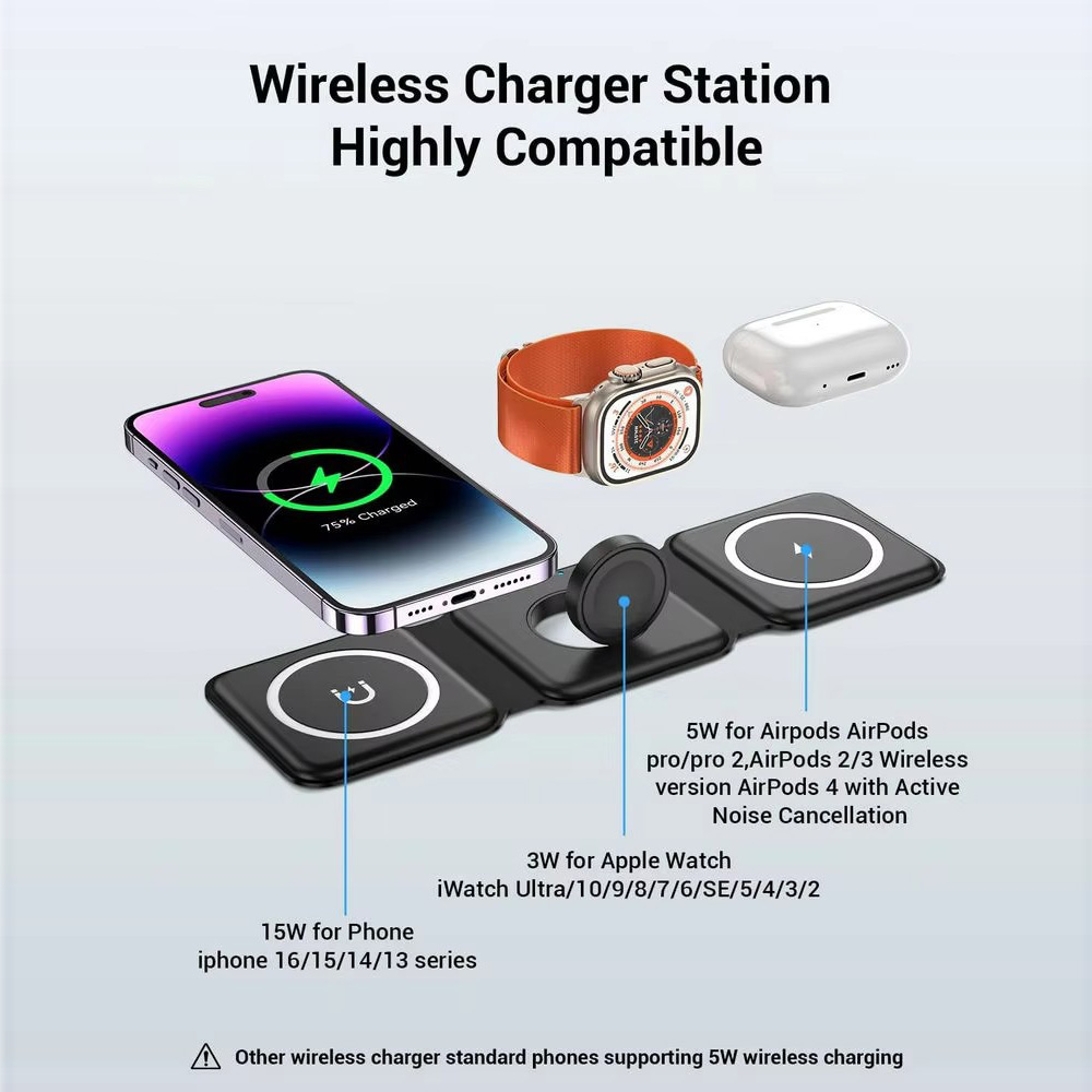 Cargador inalámbrico plegable  - Wireless Charger 3 In 1 reseña y precio